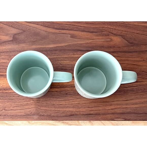 Hearth & Hand by Magnolia Two Matte Green Gold Speck Mugs Cups Stoneware 16oz - Picture 8 of 14